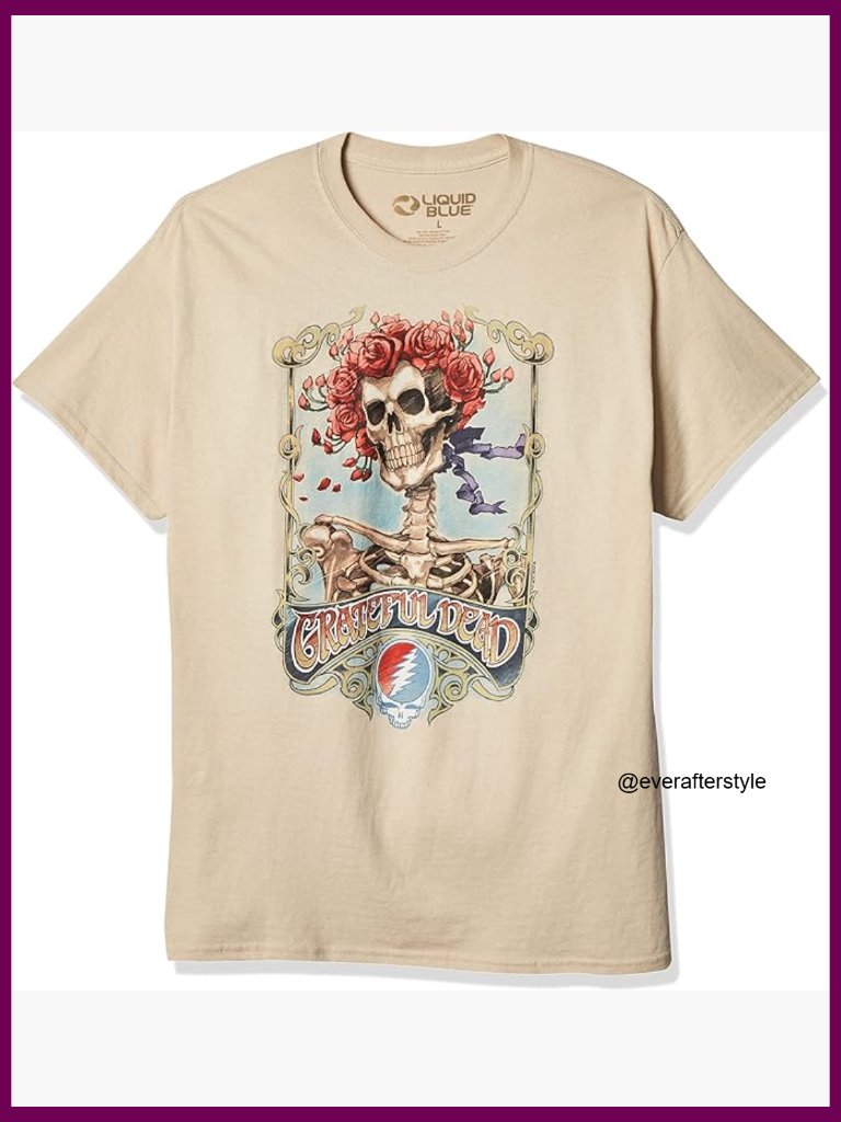 100% Cotton Grateful Dead Graphic T-Shirt, Crew Neck